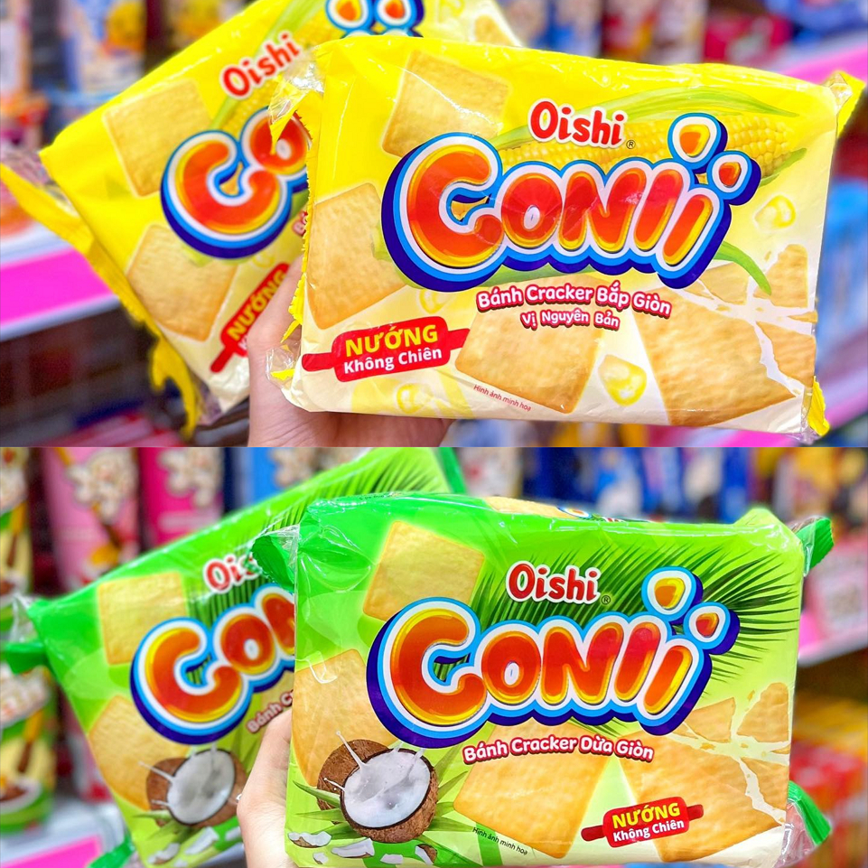 Bánh Cracker Conii Oshi vị Bắp/ Dừa 150gr (10 Gói)