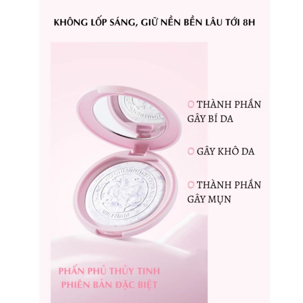 Ảnh 14 của Phấn phủ Menow dạng nén thủy tinh, bản Việt Nam đặc biệt, mỏng nhẹ tự nhiên