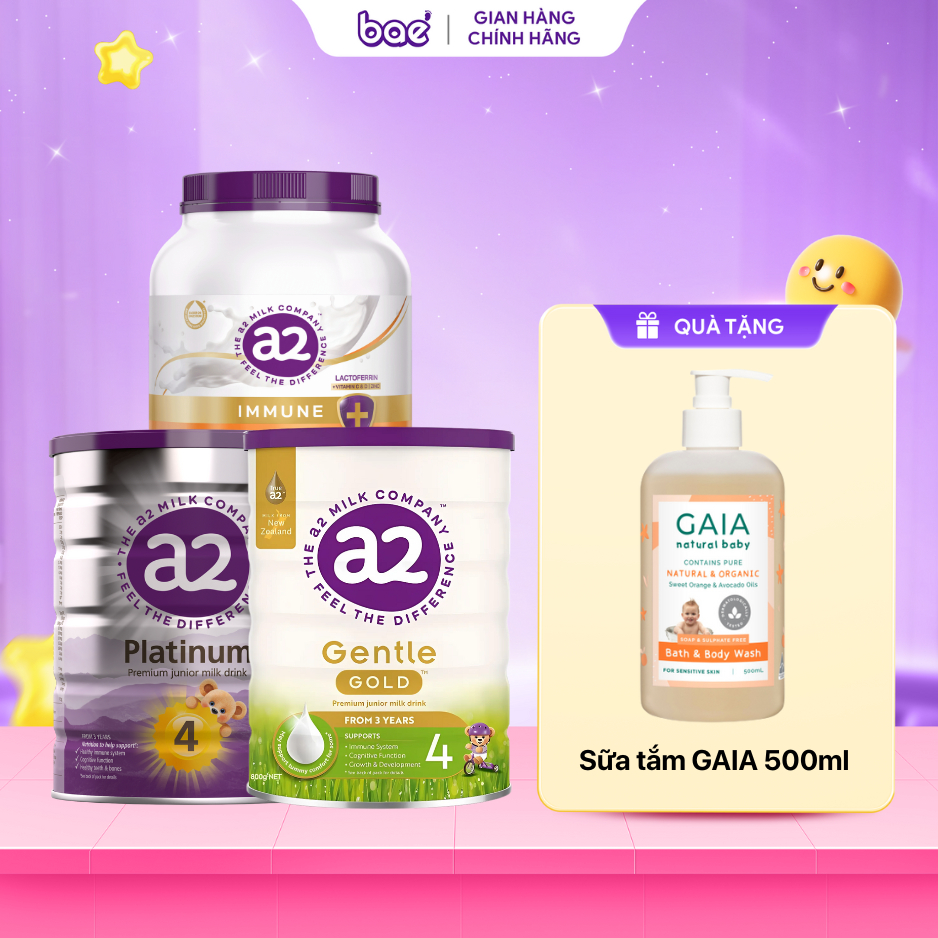 [Tặng Quà] Combo 2 lon Sữa A2 Platinum, A2 Immune đạm A2 dễ tiêu hóa cho bé đủ số 1,2,3