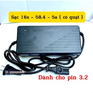 Sạc 16S - 3A-5A dành cho Pin Sắt công suất cao 48V/58,4V và 14s 48V/58,8V Có quạt