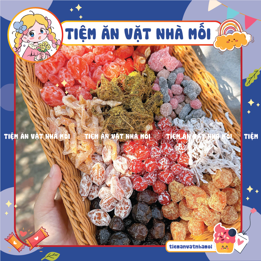 Ô Mai - Mứt Tết Tự Chọn Tổng Hợp, Ô Mai Mix, Ô Mai Me, Ô Mai Xí Muội, Đặc Sản, đồ ăn vặt