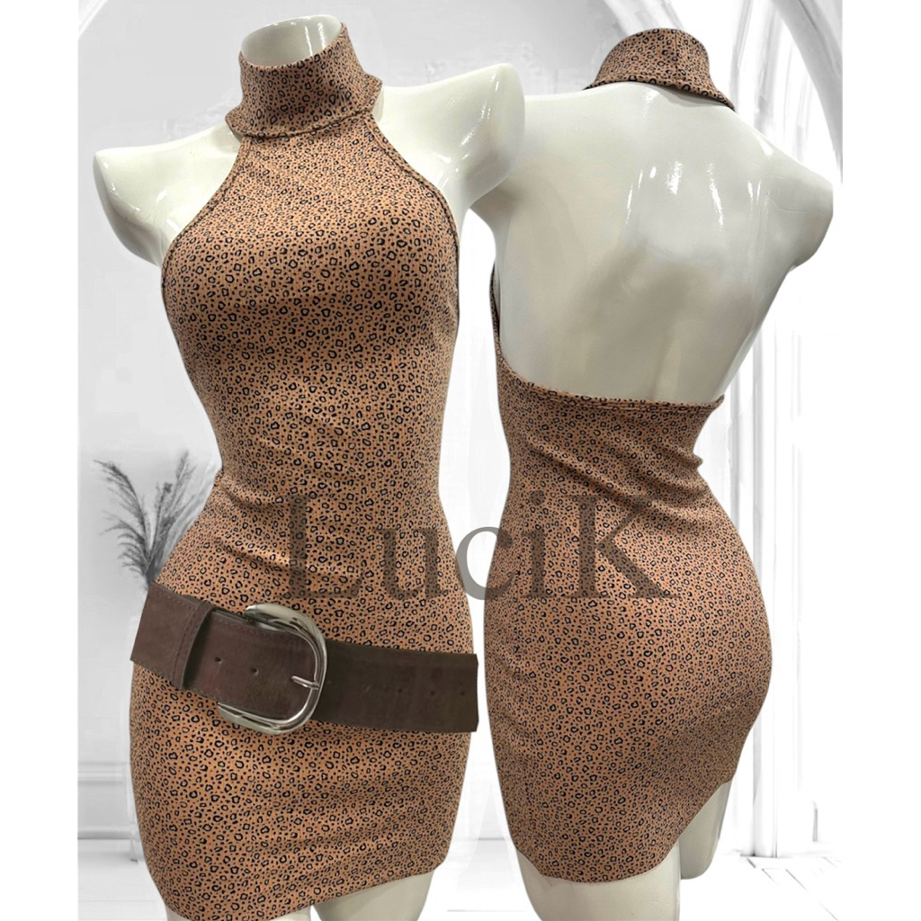 011(Có bigsize) Đầm thun gân cổ yếm 7cm/dài ~85cm/ KO KÈM THẮT LƯNG