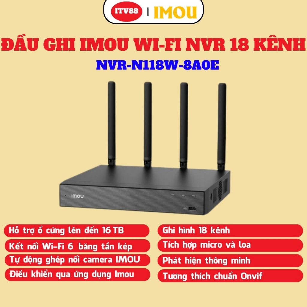 [MẪU MỚI] ĐẦU GHI HÌNH IMOU WIFI NVR 10/18KÊNH - N110W/N118W - HỖ TRỢ WIFI6