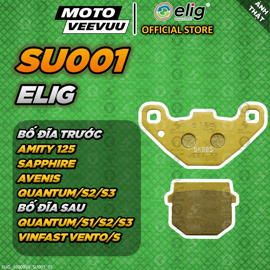 [MTVV] Bố thắng dĩa, má phanh dĩa ELIG SU001 Dùng cho trước Amity 125 Avenis Trước sau Quantum S2 S3
