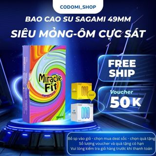   Quà tặng 1 chiếc bcs random  Bao cao su siêu mỏng 49mm Sagami MIRACLE FIT size nhỏ kiểu dáng 3D ôm khít 10 bcs 