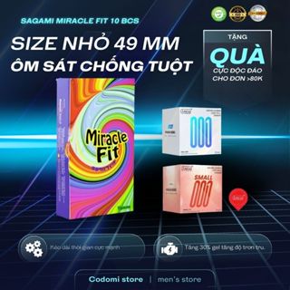   Quà tặng 1 chiếc bcs random  Bao cao su cao cấp Sagami MIRACLE FIT 49mm size nhỏ kiểu dáng 3D ôm khít 10 bcs 
