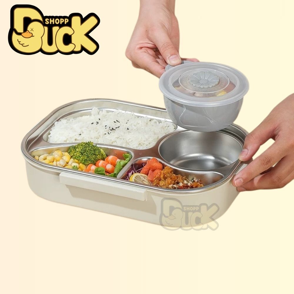 Hộp đựng cơm (Không kèm túi) 1500ml kèm đũa thìa hộp đựng cơm văn phòng Dear Bear sử dụng được lò vi sóng | BigBuy360 - bigbuy360.vn
