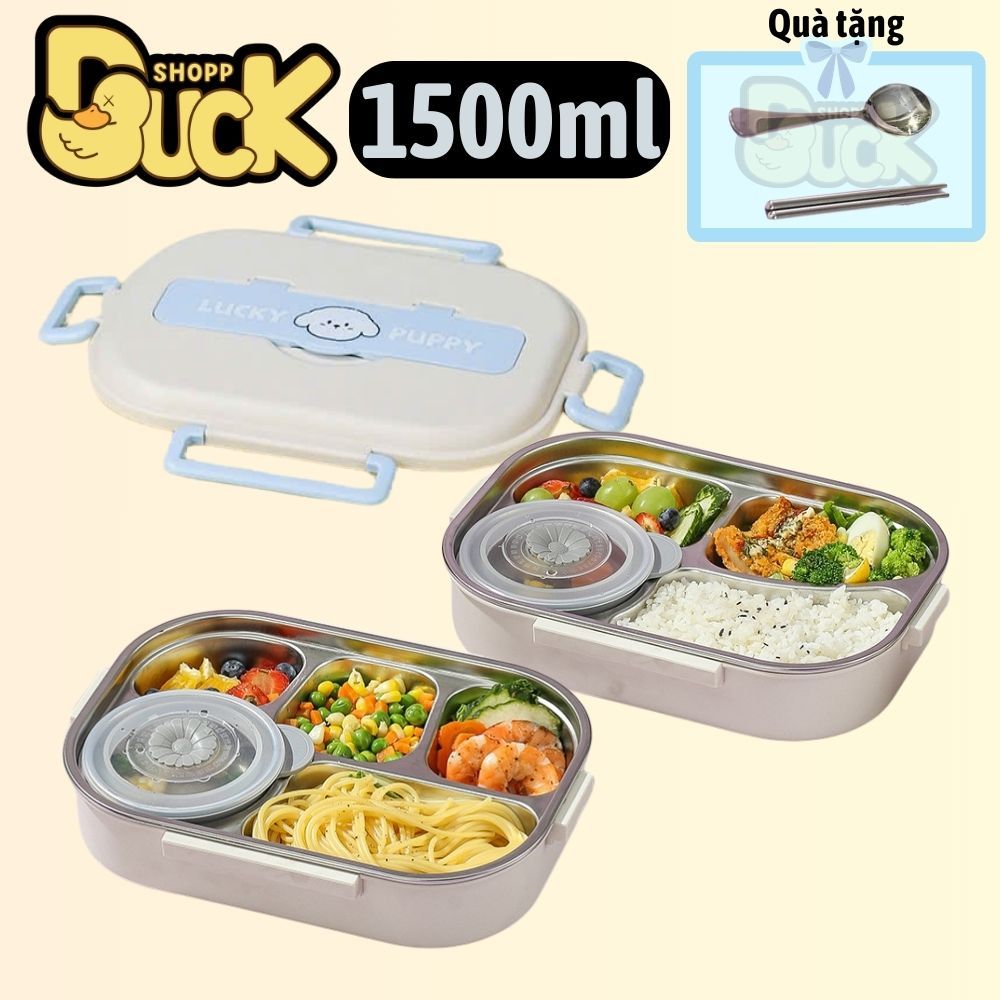 Hộp đựng cơm (Không kèm túi) 1500ml kèm đũa thìa hộp đựng cơm văn phòng Dear Bear sử dụng được lò vi sóng | BigBuy360 - bigbuy360.vn