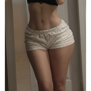    sẵn  gấp ib shop   Quần Ngủ Tí Hon thun borip nữ họa tiết camo nâu trắng - freesize eo dưới 80 mông dưới 110 