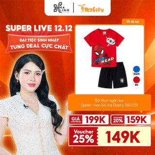  Võ Hà Linh x Rabity  Đồ bộ thun ngắn tay quần lửng Spider-Man Marvel bé trai Rabity 560.029 