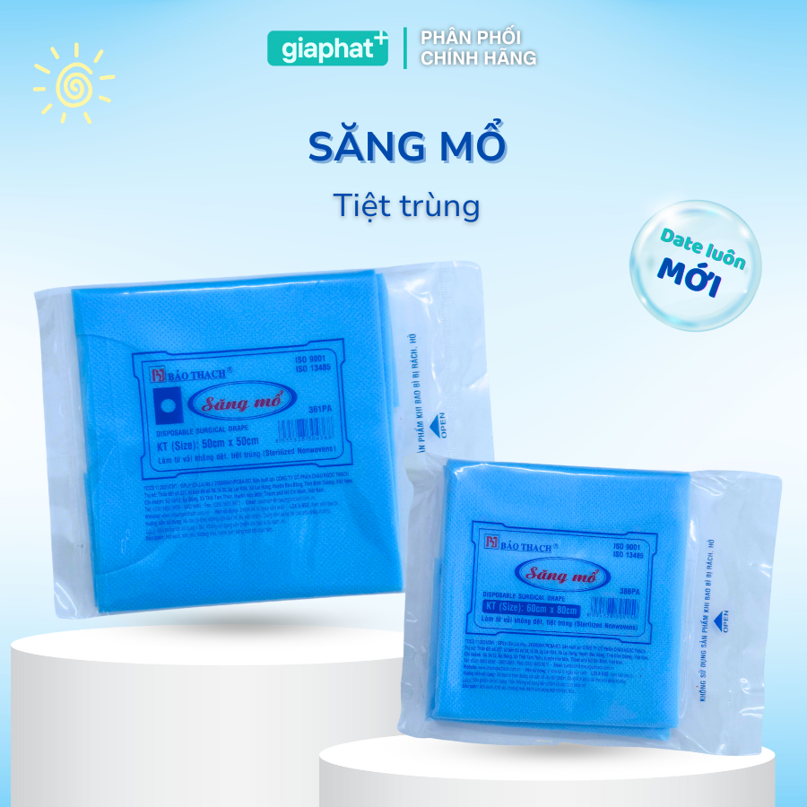 Săng mổ Bảo Thạch 50x50 khăn trải phẫu thuật 60x80 80x80 khăn giấy xanh spa thẩm mỹ