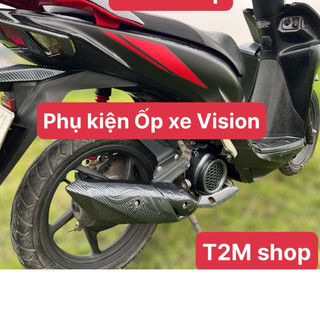 Ốp Pô Xe Vision 2021-2025 Nhựa Carbon và Xicrom hàng Xịn Gắn Zin