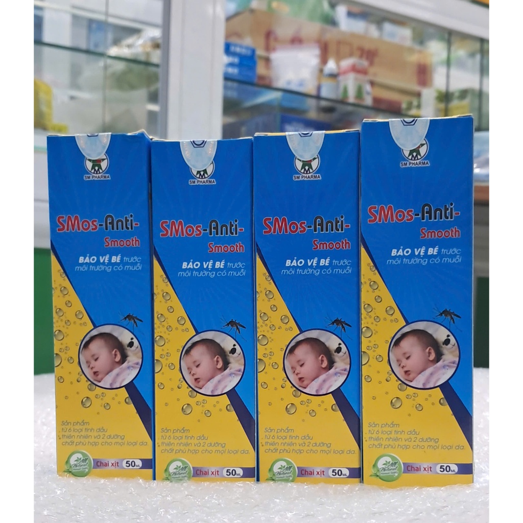 Xịt tinh dầu chống Muỗi (trẻ 3 tháng tuổi) SMos- Anti: Bảo Vệ an toàn cho Bé chai( 50ml)