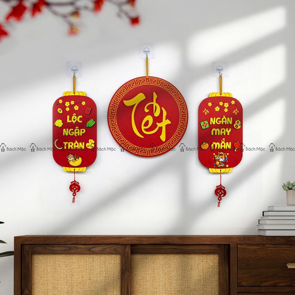 1.[Tết 2026] Bảng Gỗ Decor Trang Trí Tết 2026, Bảng Gỗ Treo Tết Nhà Bách Mộc [Size Nhỏ]