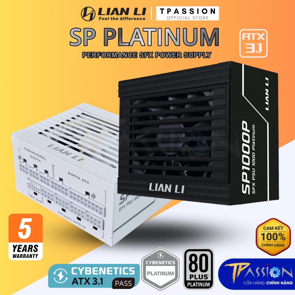 Nguồn PSU SFX LIAN LI SP1000P 1000W / SP850P 850W - 80 PLUS PLATINUM - ATX 3.1 -Chính Hãng, Mini ITX