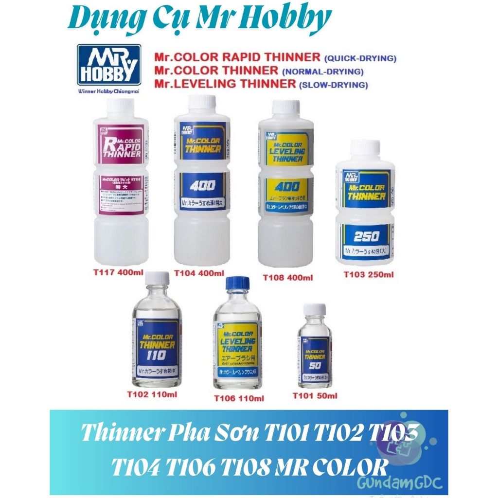 Thinner Pha Sơn T101 T102 T103 T104 T106 T108 MR COLOR - Dụng Cụ Sơn Mô Hình