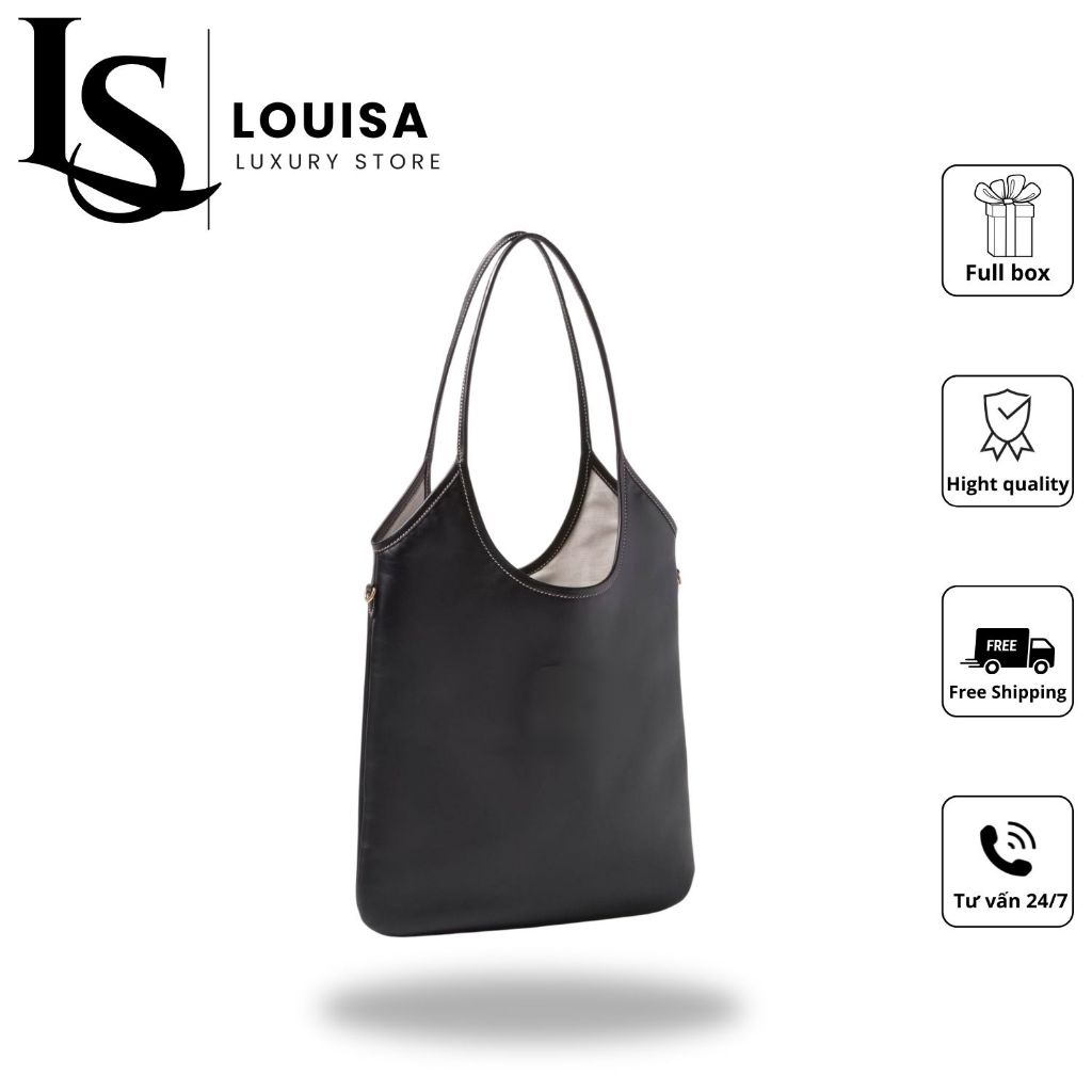 Túi tote m.i.u m.i.u da mềm Louisa Store, dáng mỏng tối giản sang trọng, quai đôi tiện dụng