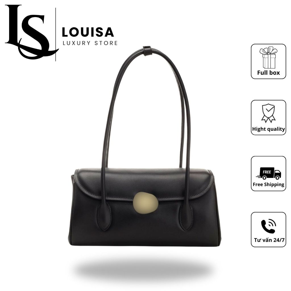 Túi baguette dài M.i.u M.i.u Louisa Store, da trơn cao cấp khóa vàng sang trọng