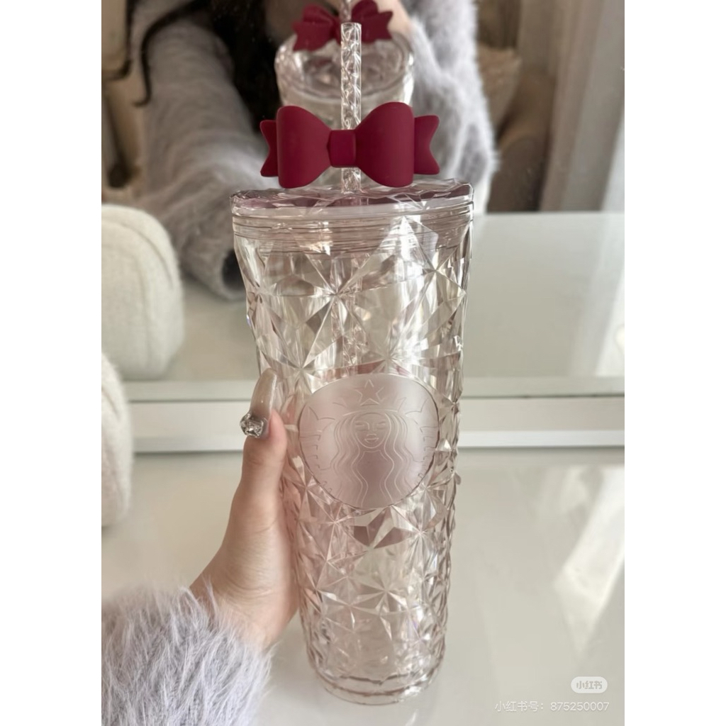 Ly starbucks pha lê nơ đỏ tag Phi (HOẢ TỐC)