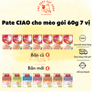 Combo 10 gói - Pate CIAO cho mèo gói 60g 7 vị date mới