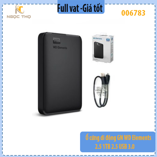 Ổ Cứng Di Động WD Elements 1TB 2.5" – USB 3.0 – Chính Hãng Western Digital – BH 2 Năm - full vat