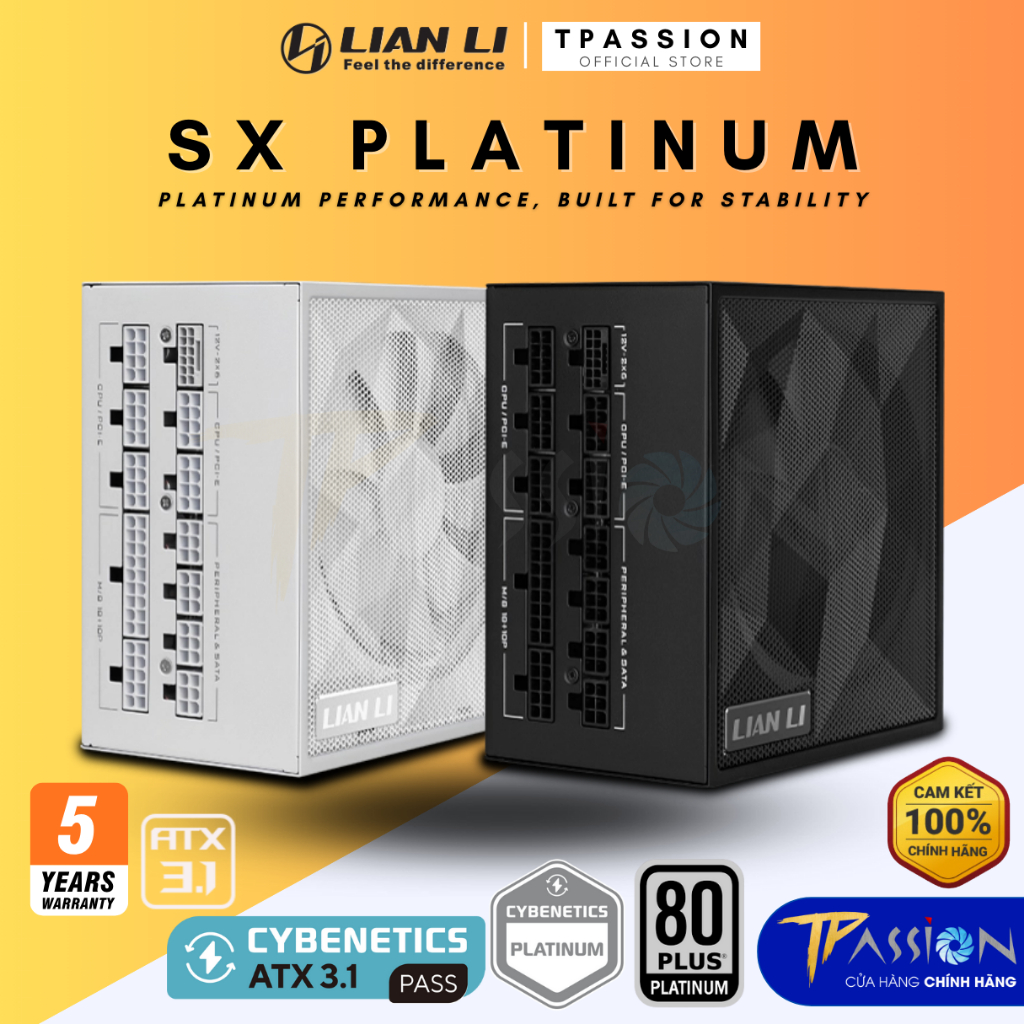 Nguồn PSU LIAN LI SX1200P 1200W / SX1000P 1000W / SX850P 850W -80 PLUS PLATINUM -ATX 3.1 -Chính Hãng