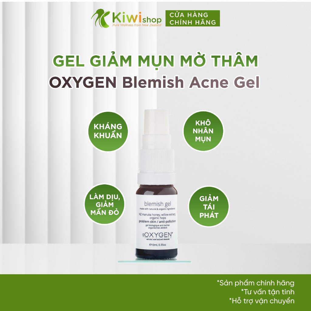 Gel giảm mụn mờ thâm OXYGEN Blemish Acne Gel 10ml