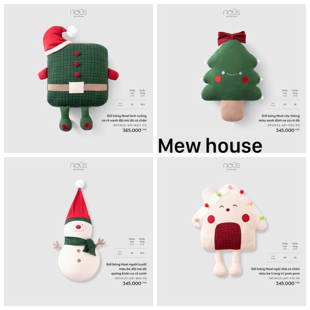 Nous gối noel trang trí siêu đẹp nous chính hãng