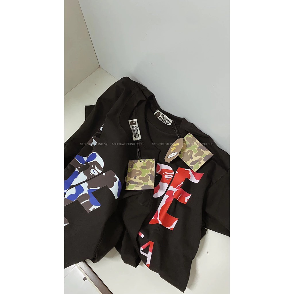 (ẢNH SHOP CHỤP) ÁO THUN BAPE STAR PINK & BLUE UNISEX COTTON 250GSM DÀY DẶN - SUBEO.RICHARD