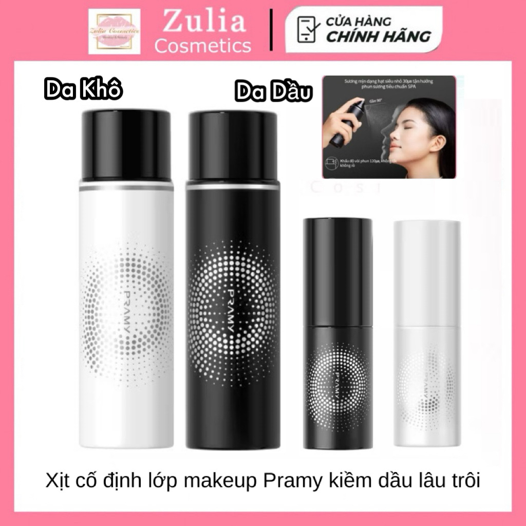[PRAMY] Xịt cố định lớp makeup Pramy kiềm dầu cấp ẩm lâu trôi (Nhập Khẩu Chính Hãng)