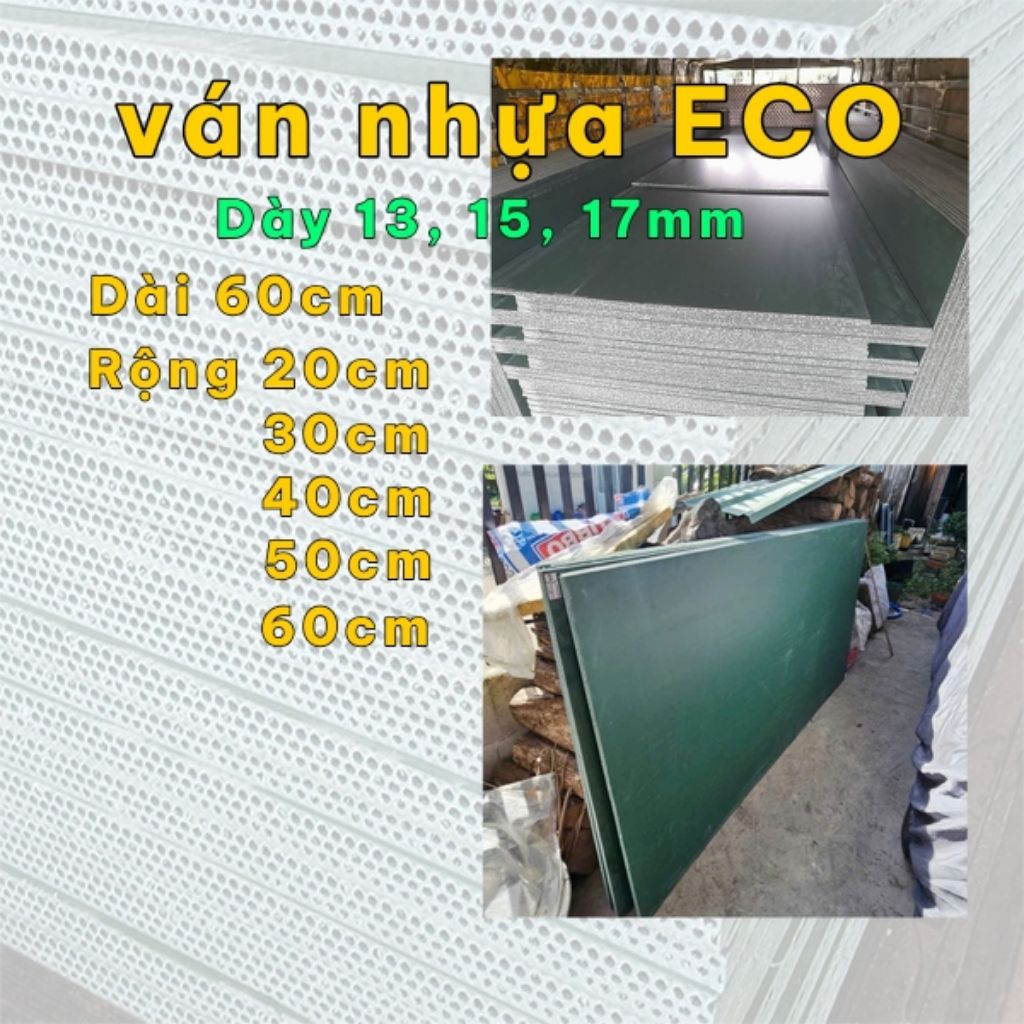 Ván nhựa chịu lực Eco 15mm 17mm dài 60cm