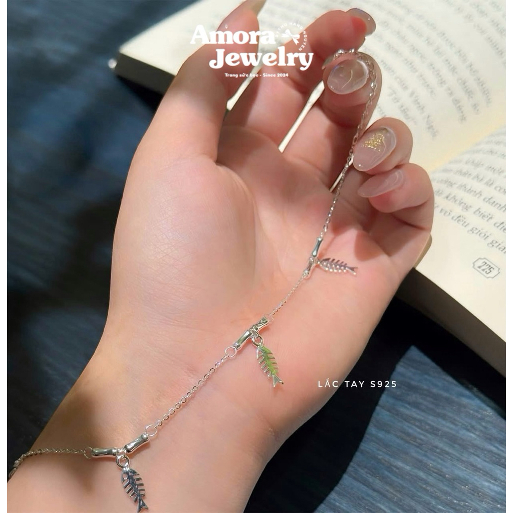 [BẢN MẢNH]Lắc tay bạc nữ new AMORA mix charm S925 bạc thật AMORA JEWELRY LTY123