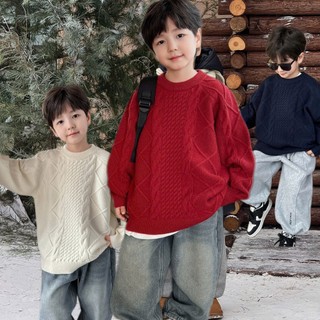  Áo Len Cổ Tròn Vặn Thừng Cho Bé AOAOKIDS - Chất Len Cao Cấp Mềm Mịn Cho Bé Từ 2-12 Tuổi 
