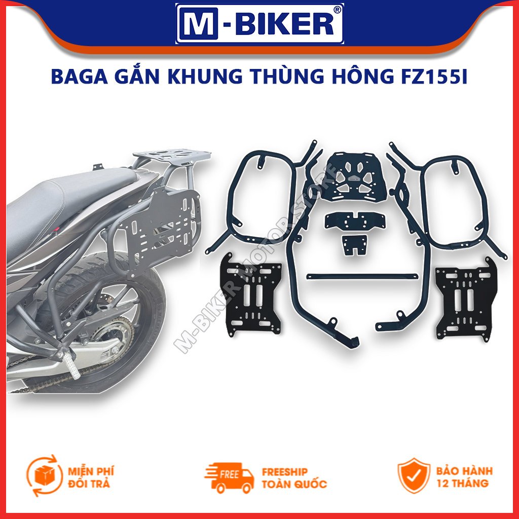 M-Biker | Baga Fz155, Baga sau Fz155, Baga hông Fz155, Khung hông Fz155, Baga gắn 3 thùng cho Fz155i