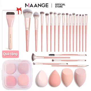  MAANGE Bộ cọ makeup chuyên nghiệp 20 cây kèm hộp 4 bông mút trang điểm 5748 
