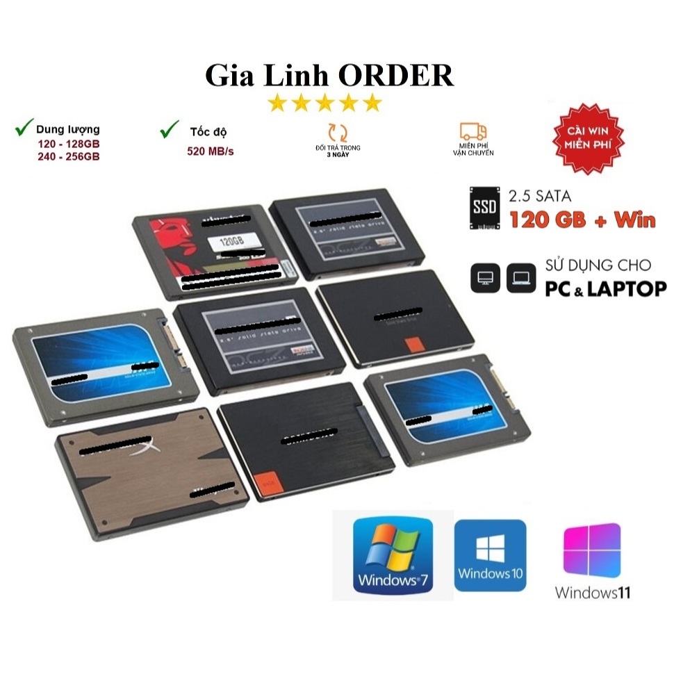 SSD 120GB 128GB 240GB 256GB cũ sức khoẻ tốt Sẵn Win + Ổ cứng SSD thích hợp SATA 2, SATA 3 giao ngẫu 