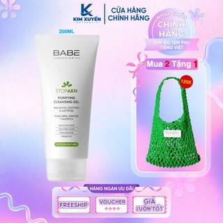  Sữa rửa mặt BABE LABORATORIOS Stop AKN Purifying Cleansing Gel 100ML   200ML 