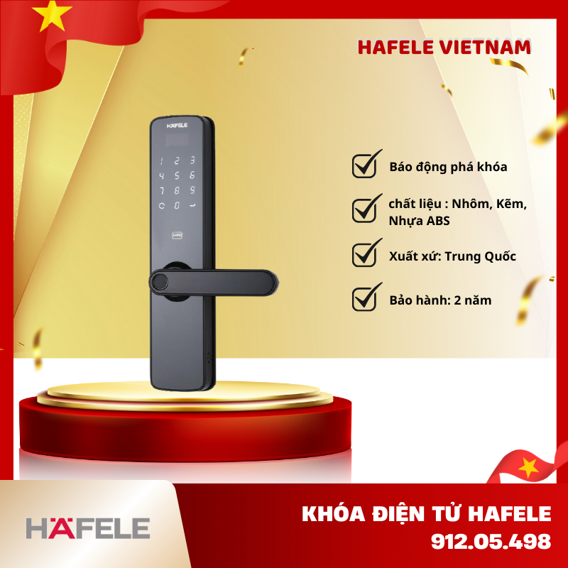 Khóa Điện Tử Hafele DL7100 912.05.498 – Vân Tay Mật khẩu Thẻ Từ – An Toàn Tiện Lợi - FEM