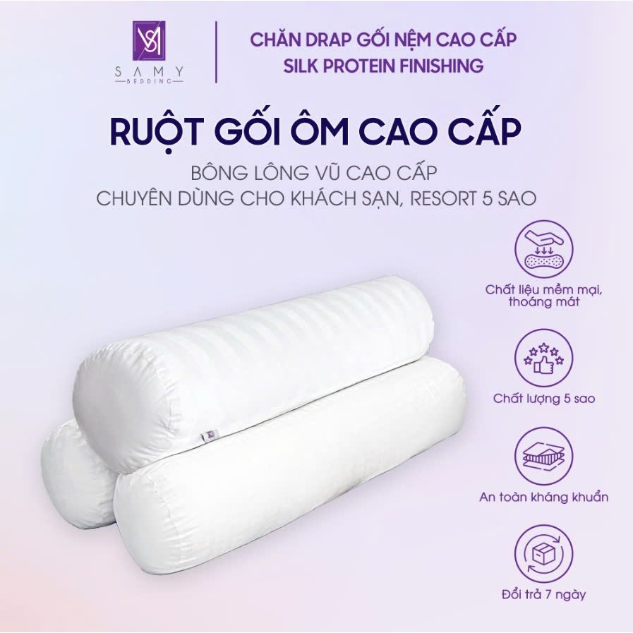 Ruột Gối Ôm SAMY BEDDING Êm Mềm, Thoáng Mát, An Toàn Cho Sức Khỏe
