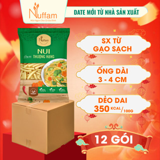    1 Thùng - 12 Gói   Nui Ống Dài Vàng 100% Hữu Cơ Eat Clean Giảm Cân Ăn Kiêng Nuffam - Gói 400gr 