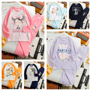 Bộ dài tay bé gái size đại Janeshop, Set quần áo cho bé gái thu dài tay chất thun cotton 21-48kg