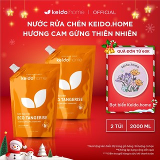  Combo 2 Túi Nước Rửa Chén Keido.home Cam Gừng & Oải Hương Túi 2L - Chiết Xuất Thiên Nhiên Chén Đĩa Sáng Bóng 