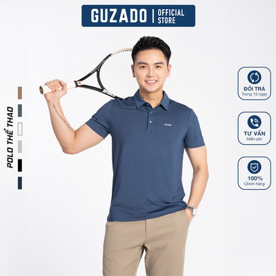 Áo Polo Thể Thao Nam GUZADO Vải Coolmax Thấm Hút Co Giãn Cực Tốt, Mẫu Sang Trọng GPL2601-GAPS25S001