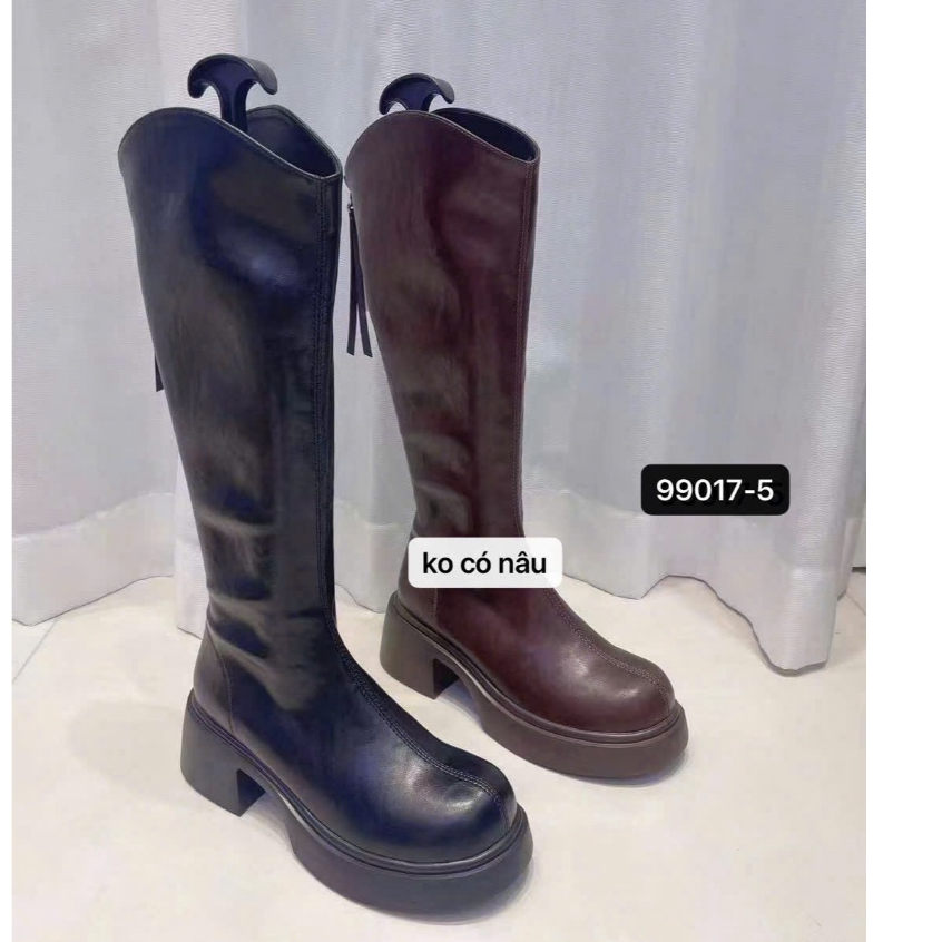 Bốt đùi nữ thời trang đế bằng cao 5cm 99017-5 fulbox - HACHI SHOES