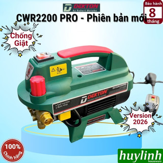 Máy xịt rửa xe chỉnh áp dekton cwr2200 pro - motor từ lõi đồng - có chống giật - mẫu mới 2026