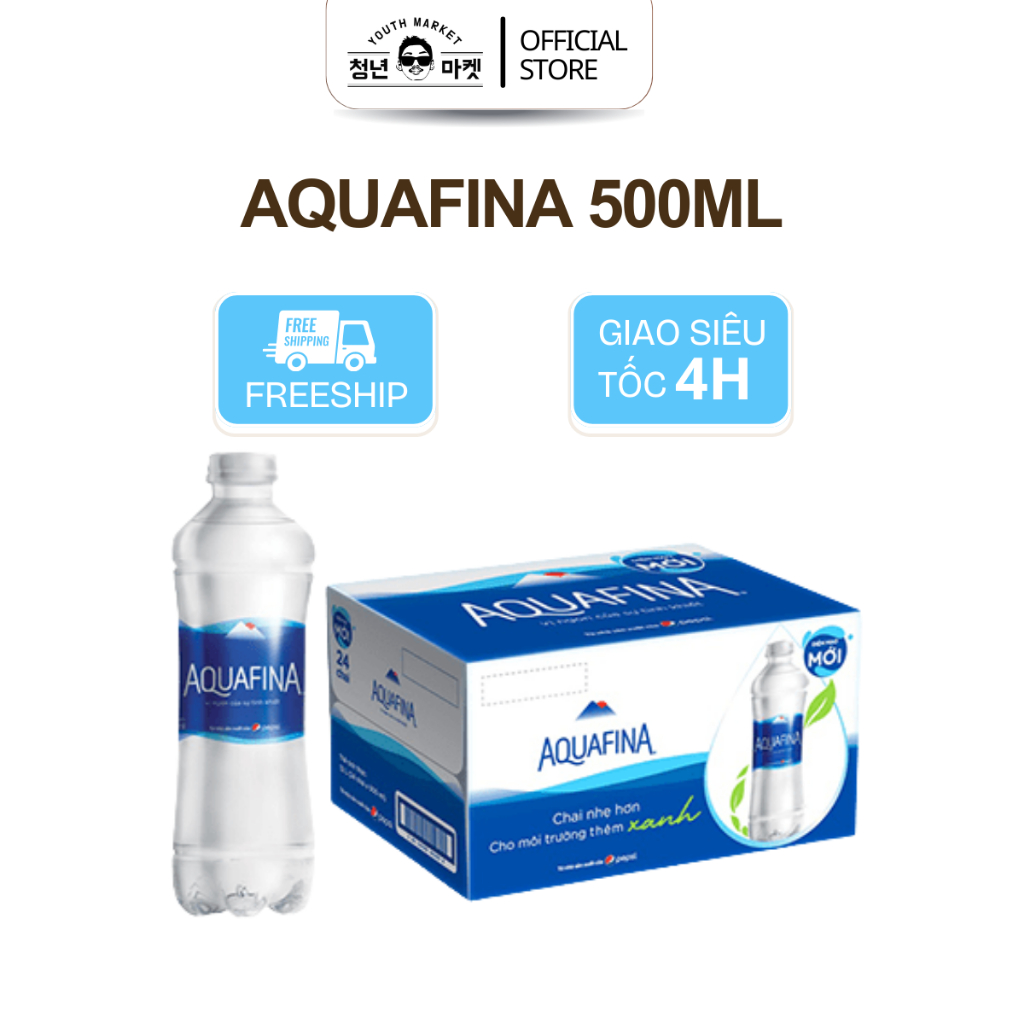 Thùng 24 Chai Nước Tinh Khiết Aquafina 500ml, 355ml