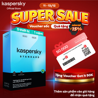  Phần mềm diệt virus Kaspersky Standard 5 Thiết bị năm - Hàng chính hãng 