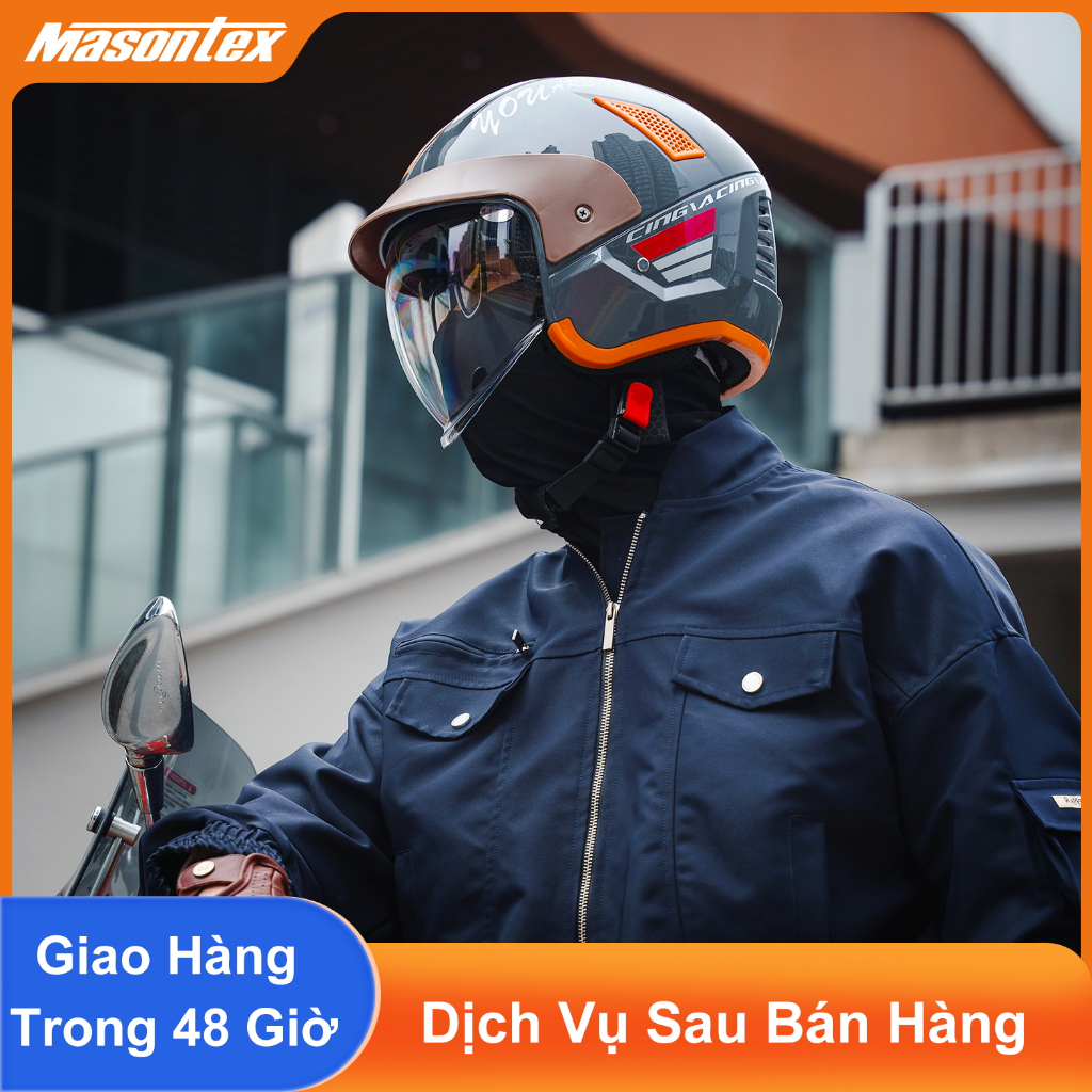 Mũ Bảo Hiểm Masontex 706 3/4, Lót Trong Tháo Rời, Đội Êm, Dùng Cho Xe Máy