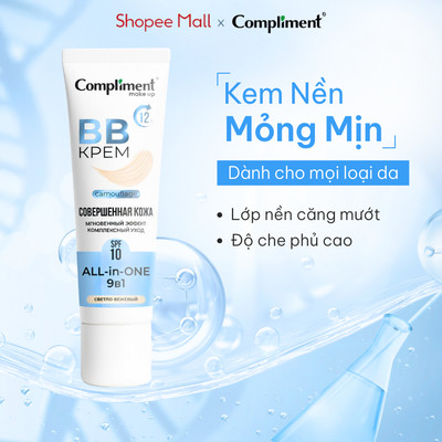 Kem Nền Compliment BB Cream Light Beige Che Phủ Tốt, Mịn Lì, Nâng Tone Tự Nhiên 35ml