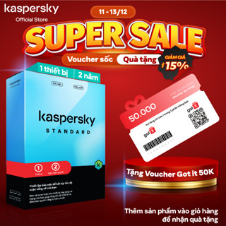  Phần mềm diệt virus Kaspersky Standard 1 Thiết bị - 2 NĂM | Hàng chính hãng 